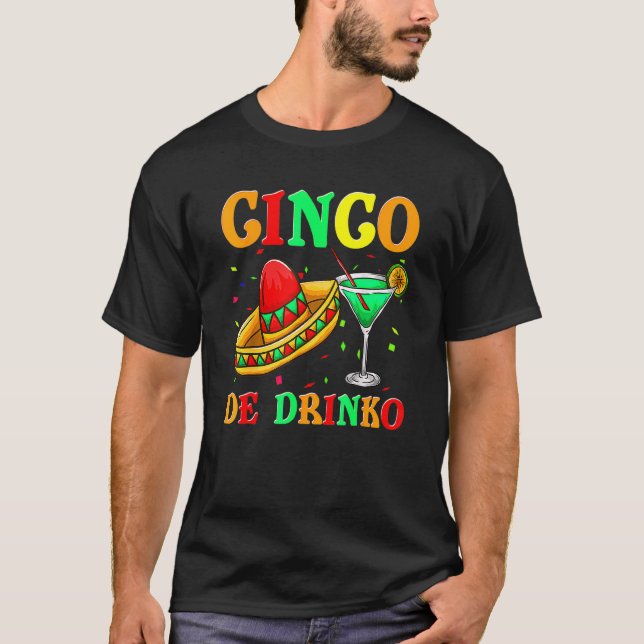 Cinco De Drinko Fiesta Women Manar Sombrero Tequil T Shirt (Framsida)