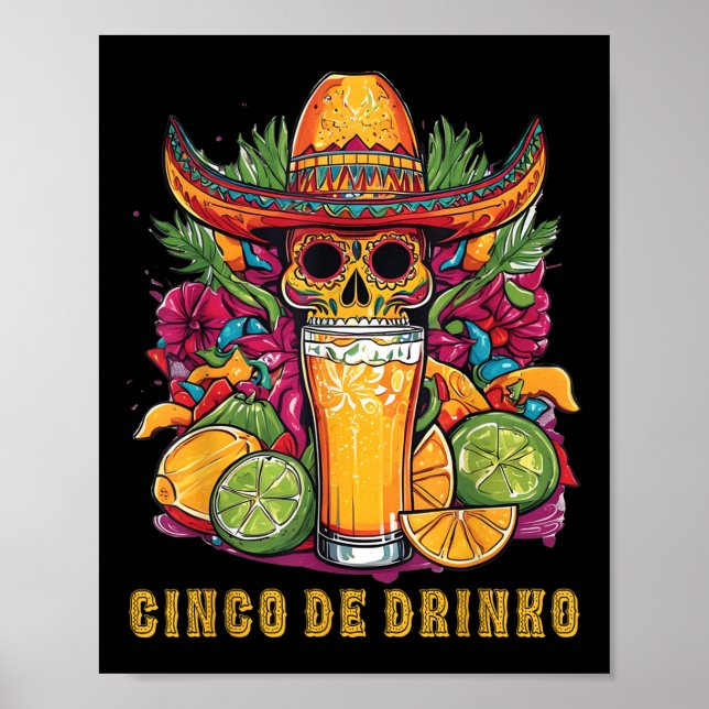 Cinco De Drinko Funny Cinco De Mayo Party Drinking Poster (Framsidan)
