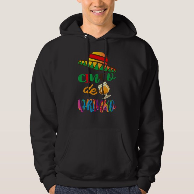 Cinco De Drinko Lycklig Mexican Drinking Cinco De  Hoodie (Framsida)