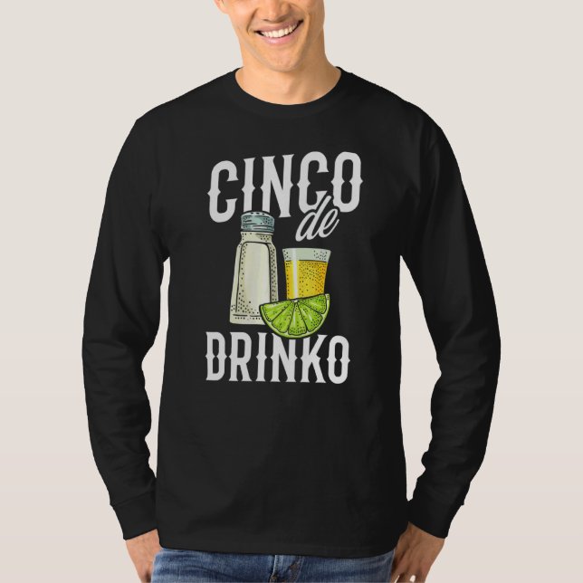 Cinco De Drinko Party Salt Lime Tequila Three Amig T Shirt (Framsida)