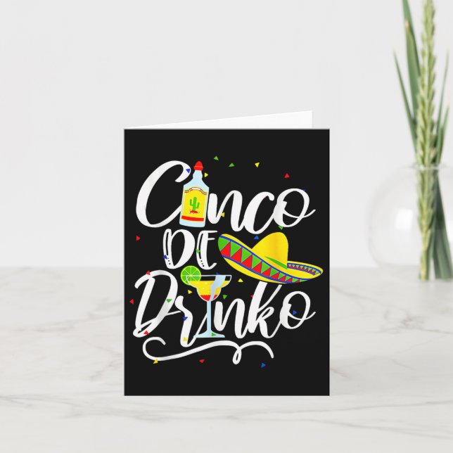Cinco De Drinko Rolig Cinco De Mayo Män Kvinnor 5  Kort (Framsida)