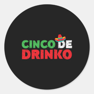 Cinco De Drinko Shirt Manar Women Cinco De Mayo Pa Runt Klistermärke