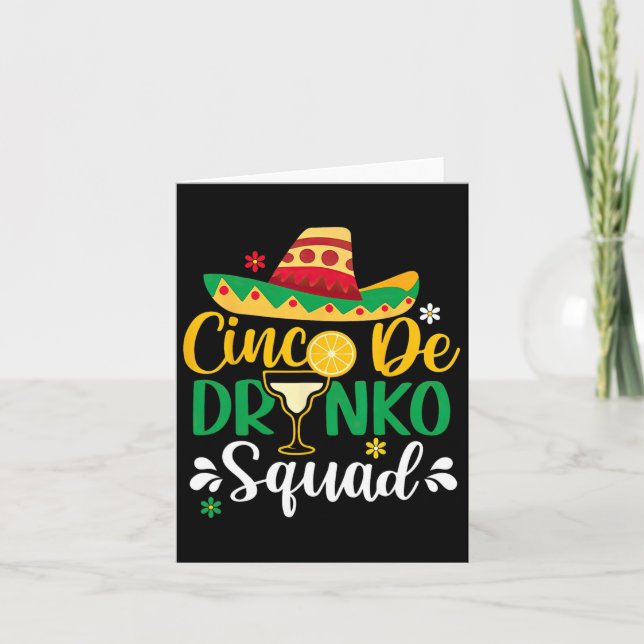 Cinco De Drinko Squad Funy 5 Cinco De Mayo Mexican Kort (Framsida)