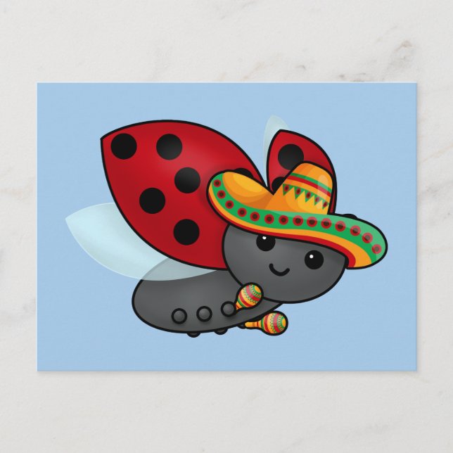 Cinco de May Ladybug Vykort (Framsida)
