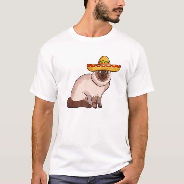 Cinco De Mayo 2020 Funny mexikansk siamesisk katt T Shirt (Framsida)