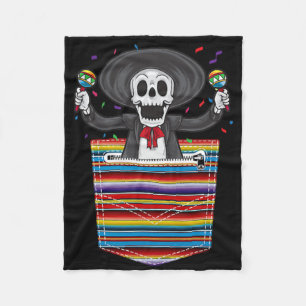 Cinco De Mayo 2025 Calaca Blanket Pocket Serape Me Fleecefilt