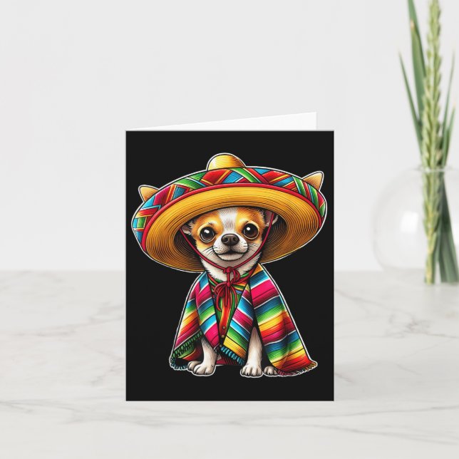 Cinco De Mayo 2025 Chihuahua Hund älskare Sombrero Kort (Framsida)