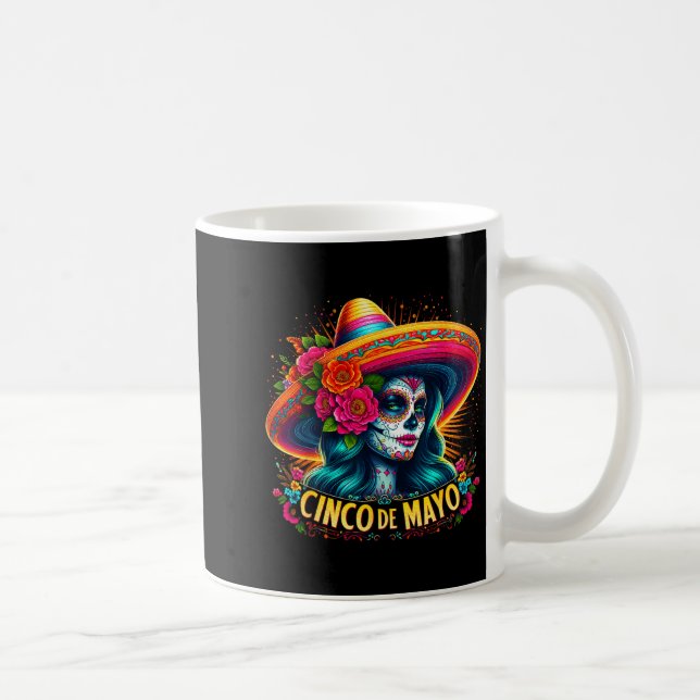 Cinco de mayo 2025 mexikansk fiesta 5 de mayo tjej kaffemugg (Höger)