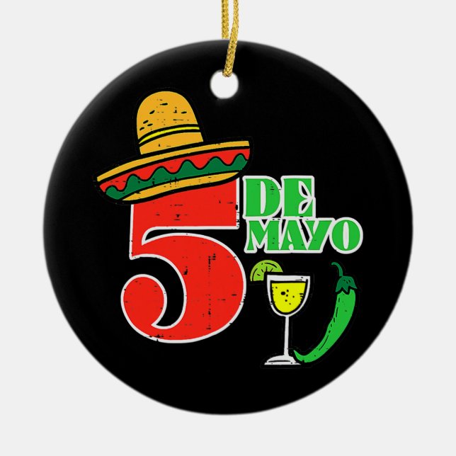 Cinco De Mayo 5 Cinco De Mayo Mexican Fiesta Julgransprydnad Keramik (Framsidan)