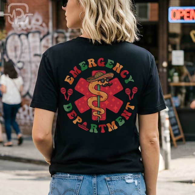 Cinco de Mayo Akutmottagning Fiesta Sjuksköterska T Shirt (Cinco de Mayo Emergency Department Fiesta Nurse T-Shirt)