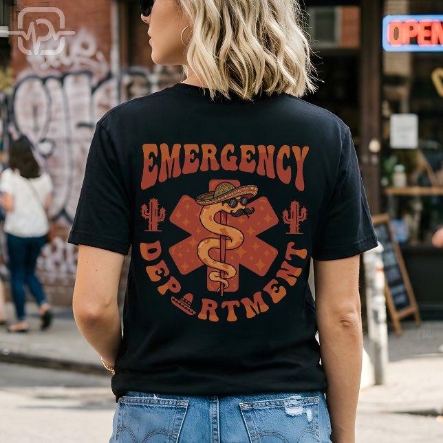 Cinco de Mayo Akutmottagningens Fiesta Sjuksköters T Shirt (Cinco de Mayo Emergency Department Fiesta Nurse T-Shirt)