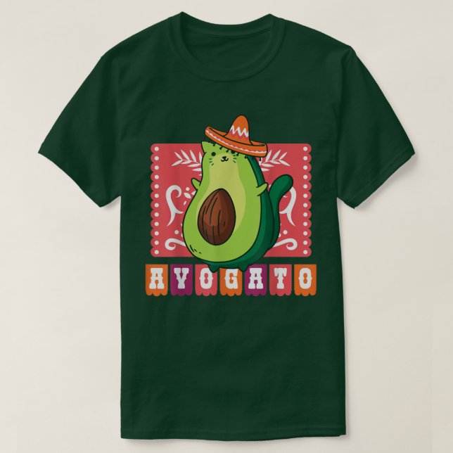 Cinco De Mayo Avocado Cat Cute Avocato Gift Tee (Design framsida)