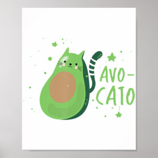 Cinco De Mayo Avocado Cat Cute Avocato Meow Gift Poster