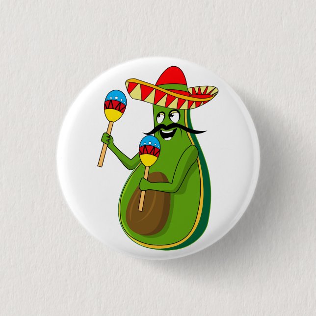 Cinco de Mayo Avocado Humor Maracas Sombrero Knapp (Framsida)