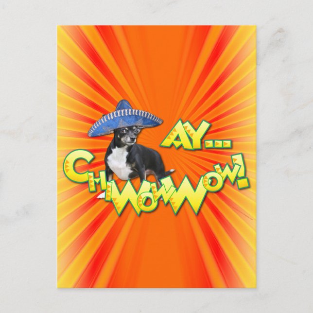 Cinco de Mayo - Ay ChWow! - Chihuahua Vykort (Framsida)