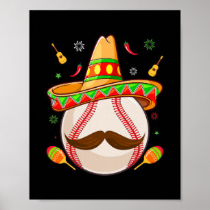 Cinco De Mayo Baseball Mamma mexikanska Fiesta Poster