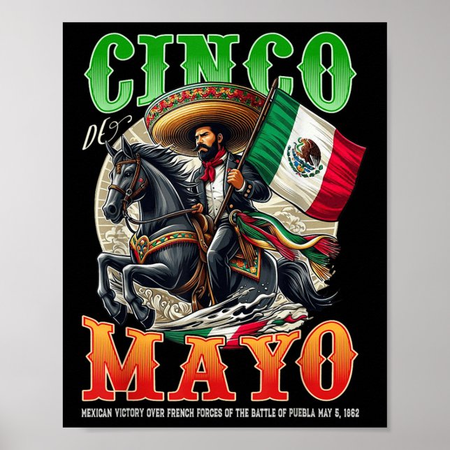 Cinco de Mayo Battle of Puebla 1862 Mexikanska Man Poster (Framsidan)