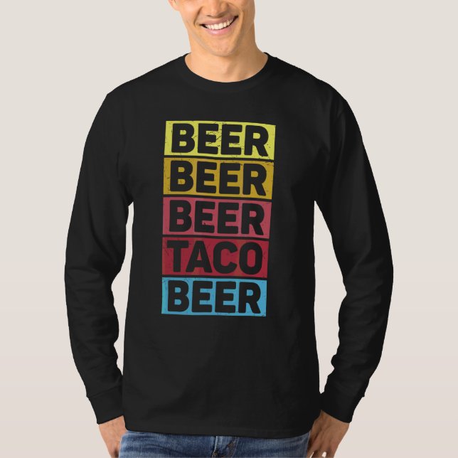 Cinco De Mayo Beer Beer Taco Beer Mexican Party T Shirt (Framsida)