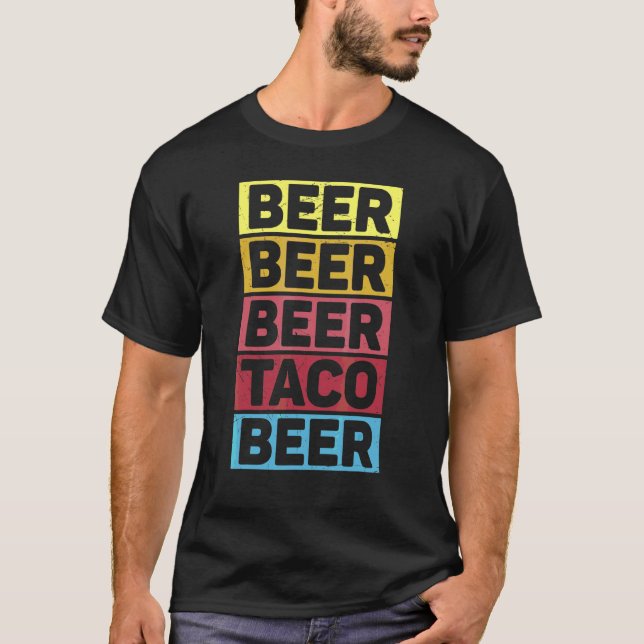 Cinco De Mayo Beer Beer Taco Beer Mexican Party T Shirt (Framsida)