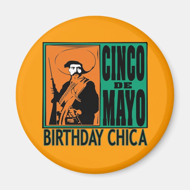 Cinco de Mayo Birthday Chica Magnet (Framsidan)