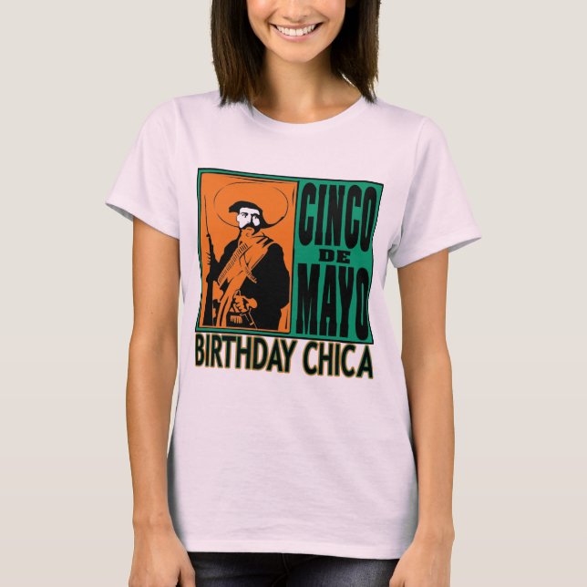Cinco de Mayo Birthday Chica Tee Shirt (Framsida)