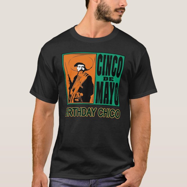 Cinco de Mayo Birthday Chico med Bandito T Shirt (Framsida)