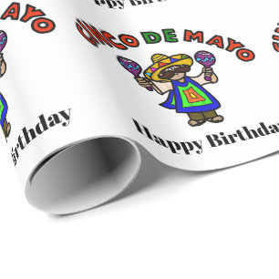 Cinco de Mayo Birthday Gift Wrap Anpassar det! Presentpapper