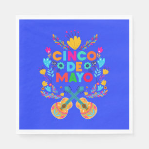 Cinco De Mayo-blommor och Guitars Pappersservett