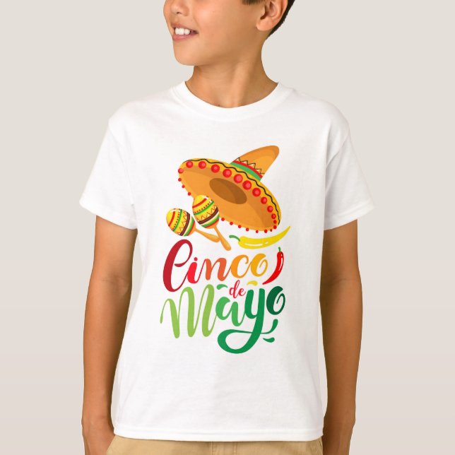 Cinco De Mayo Boys T-Shirt (Framsida)