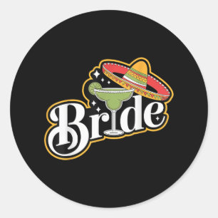 Cinco De Mayo Bride Sombrero Margarita Party Mexii Runt Klistermärke