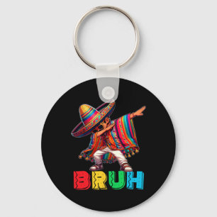 Cinco De Mayo Bruh Dabbing Mexican Boy Poncho Kids Nyckelring