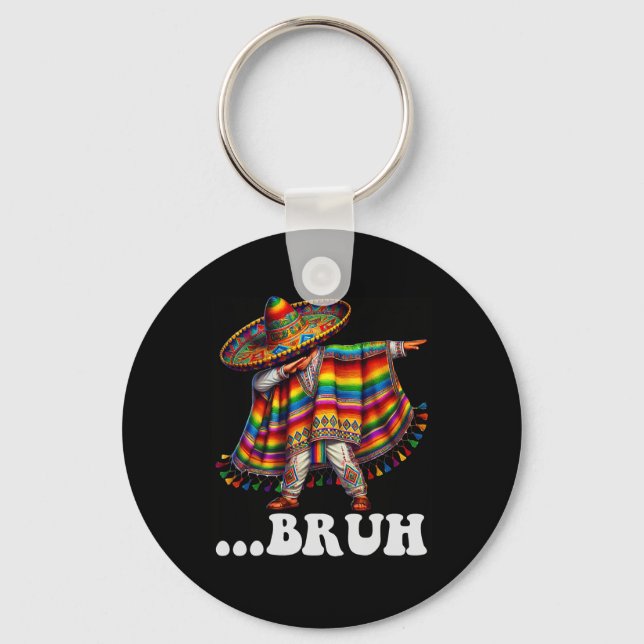 Cinco De Mayo Bruh Mexican Boy Dabbing Sombrero Po Nyckelring (Framsida)