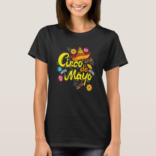 Cinco De Mayo Burritos Mexico Tacos and Avocado  2 T Shirt (Framsida)