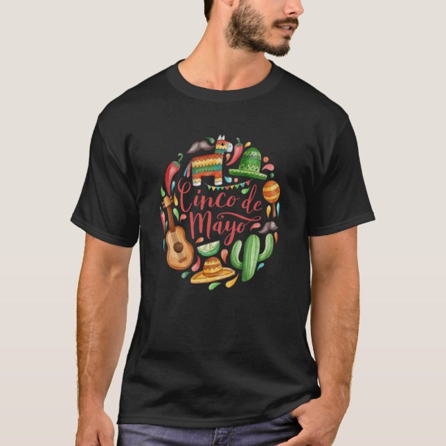 Cinco De Mayo Burritos Mexico Tacos and Avocado  2 T Shirt (Framsida)