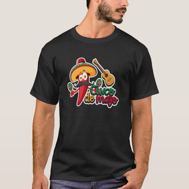Cinco De Mayo Burritos Mexico Tacos and Avocado  5 T Shirt (Framsida)