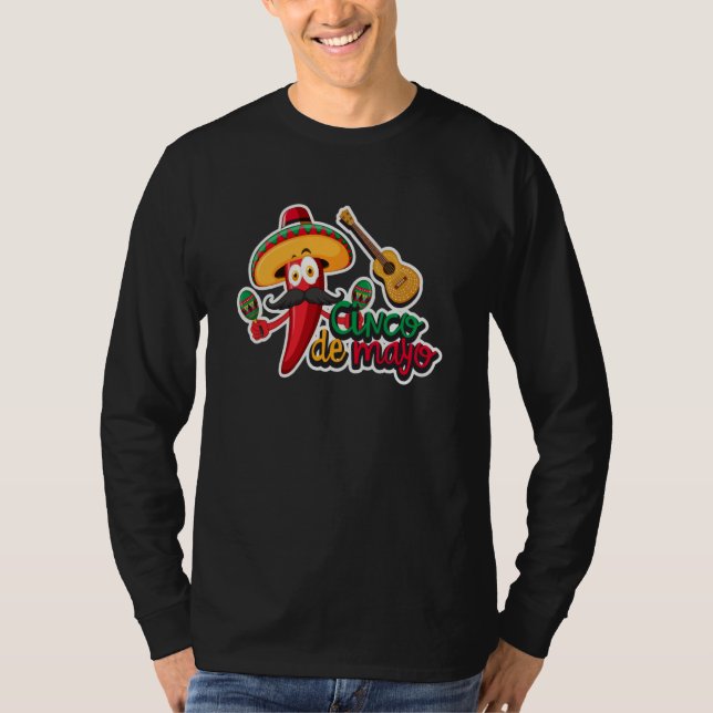 Cinco De Mayo Burritos Mexico Tacos and Avocado  5 T Shirt (Framsida)