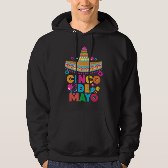 Cinco De Mayo Burritos  Mexico Tacos and Avocado   Hoodie (Framsida)