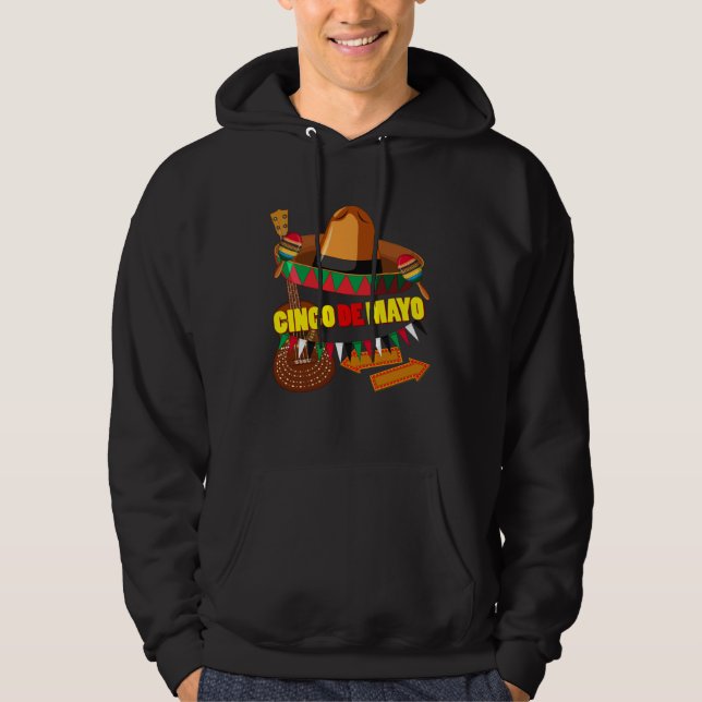 Cinco De Mayo Burritos  Mexico Tacos and Avocado   Hoodie (Framsida)