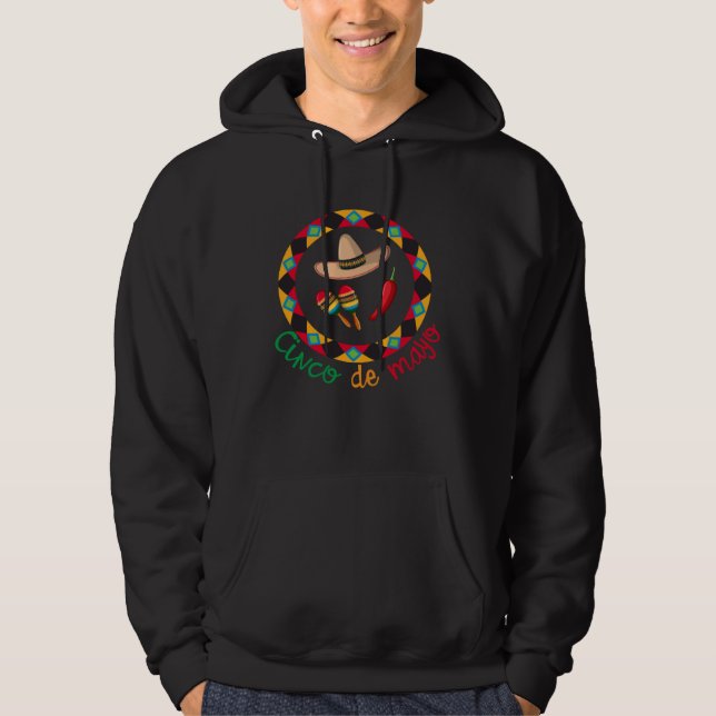Cinco De Mayo Burritos  Mexico Tacos and Avocado   Hoodie (Framsida)