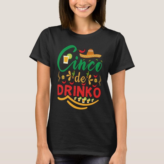 Cinco De Mayo Burritos  Mexico Tacos and Avocado   T Shirt (Framsida)