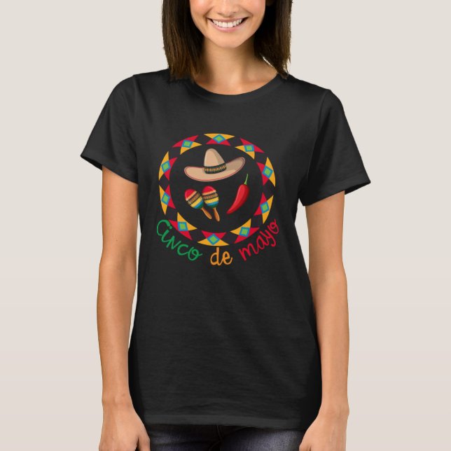 Cinco De Mayo Burritos  Mexico Tacos and Avocado   T Shirt (Framsida)