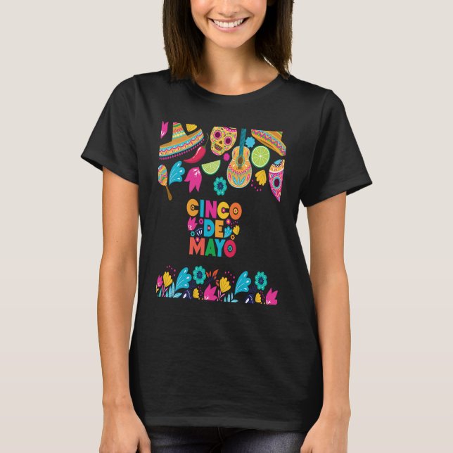 Cinco De Mayo Burritos  Mexico Tacos and Avocado   T Shirt (Framsida)