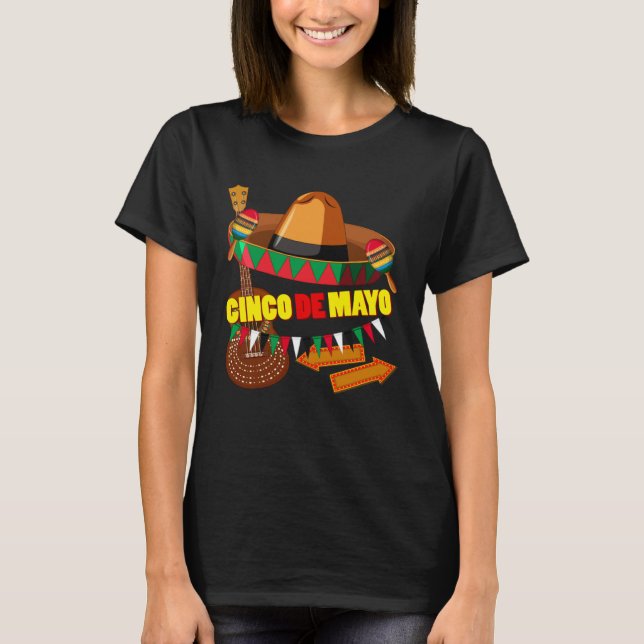 Cinco De Mayo Burritos  Mexico Tacos and Avocado   T Shirt (Framsida)