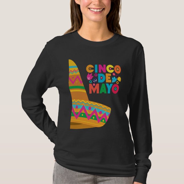 Cinco De Mayo Burritos  Mexico Tacos and Avocado   T Shirt (Framsida)