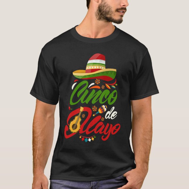 Cinco De Mayo Burritos  Mexico Tacos and Avocado   T Shirt (Framsida)
