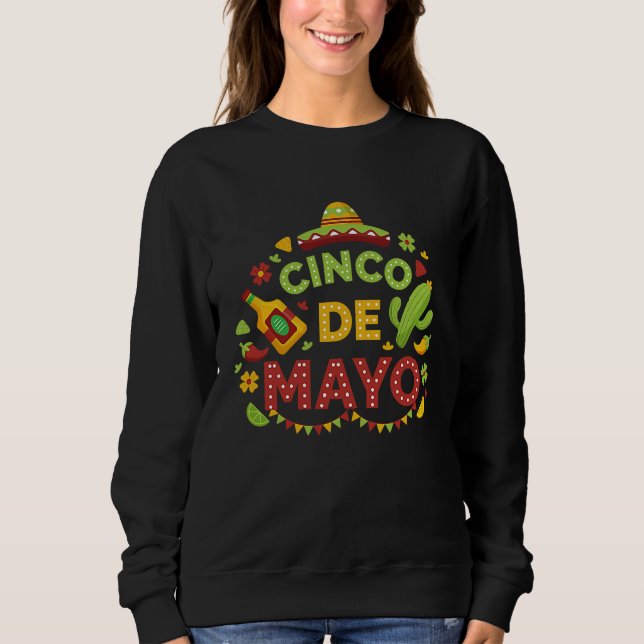 Cinco De Mayo Burritos  Mexico Tacos and Avocado   T Shirt (Framsida)