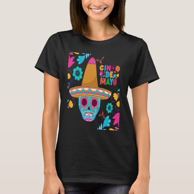 Cinco De Mayo Burritos  Mexico Tacos and Avocado   T Shirt (Framsida)