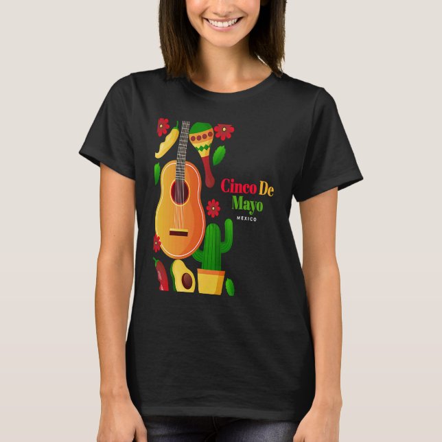Cinco De Mayo Burritos  Mexico Tacos and Avocado   T Shirt (Framsida)