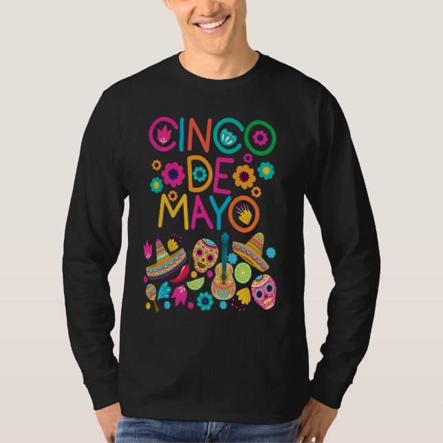 Cinco De Mayo Burritos  Mexico Tacos and Avocado   T Shirt (Framsida)