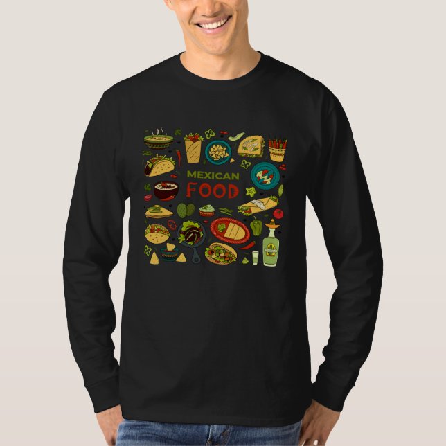 Cinco De Mayo Burritos  Mexico Tacos and Avocado   T Shirt (Framsida)